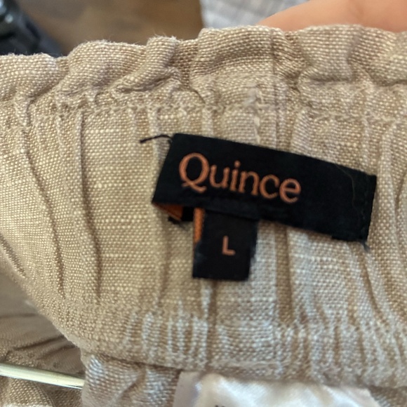 Quince 100% European Linen High Waisted Shorts FLAX - Picture 3 of 4